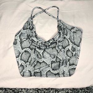 snake print crop top